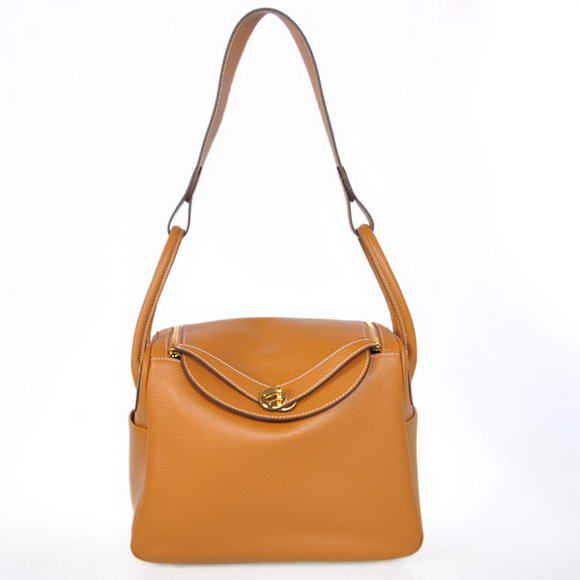 H1057 Hermes Lindy 30CM Havanne Borse 1057 Camel Pelle Oro